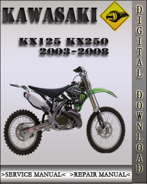 Product picture 2003-2008 Kawasaki KX125 KX250 Factory Service Repair Manual 2004 2005 2006 2007